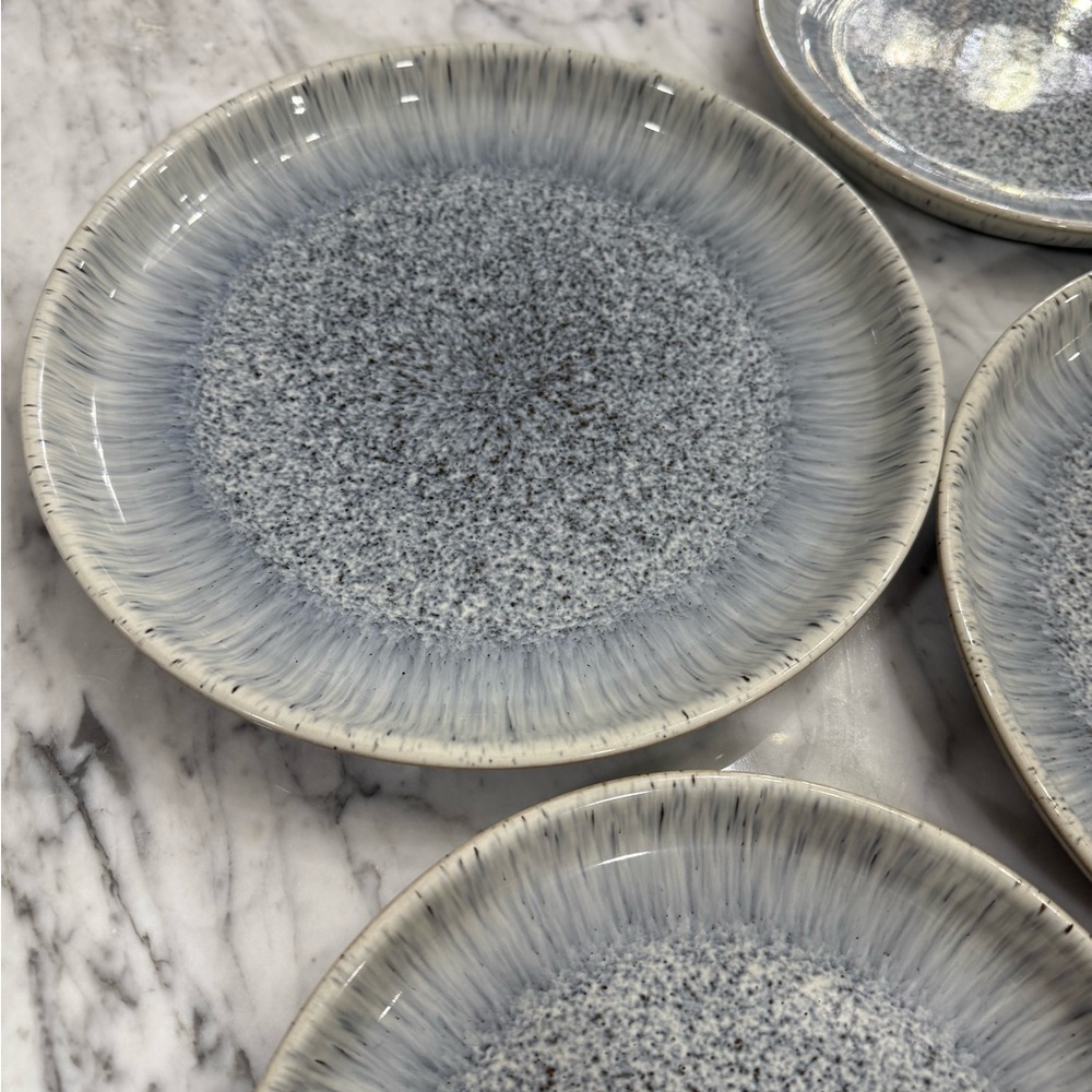 ❤️SOLD❤️ NEW Set of 4 Denby Halo Speckle Made In England Dinner and Salad Plates - Picture 3 of 5